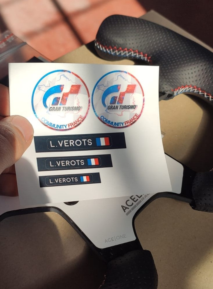Custom logo and "name and flag" stickers
