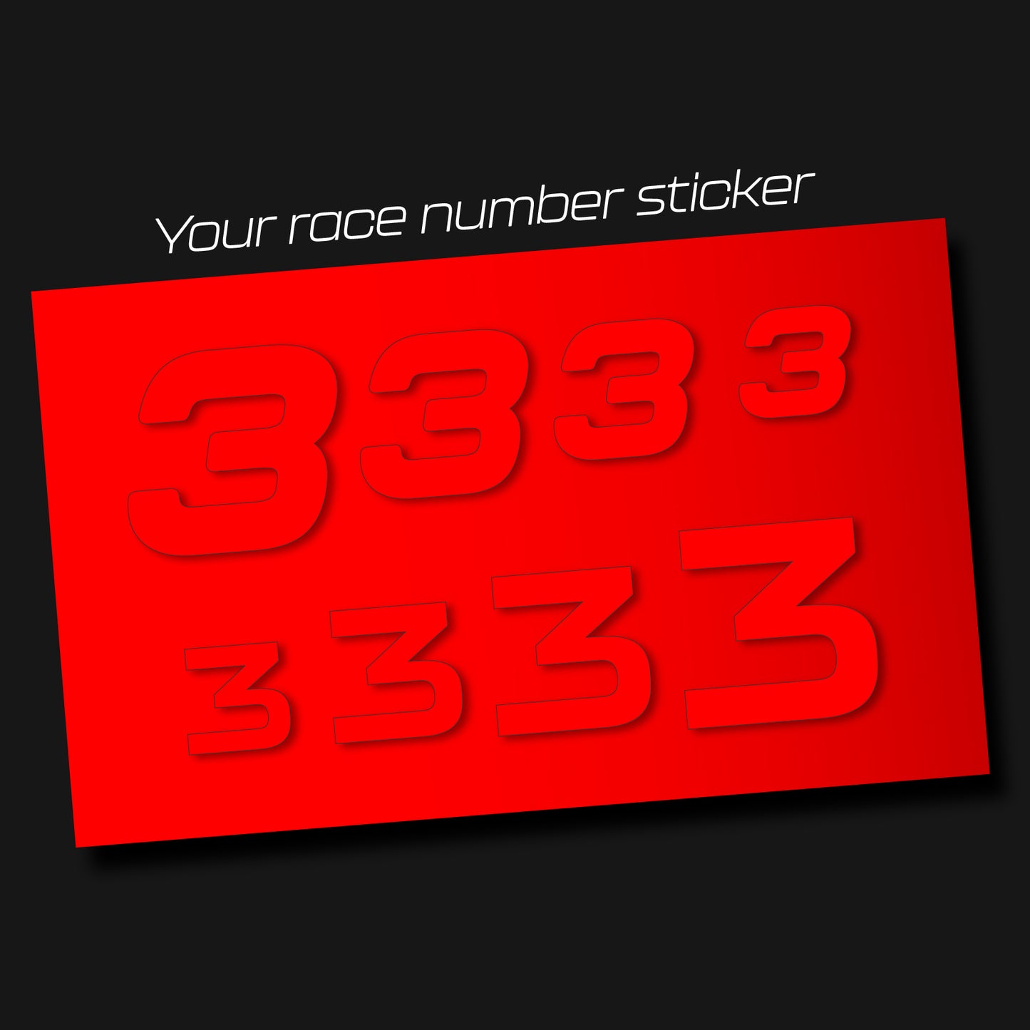 Custom Race Number Sticker