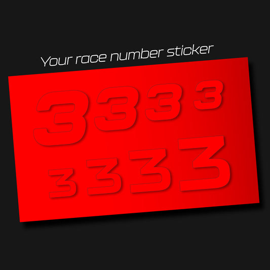 Custom Race Number Sticker