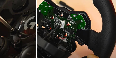 Removing the six front screws from the Logitech hub cover